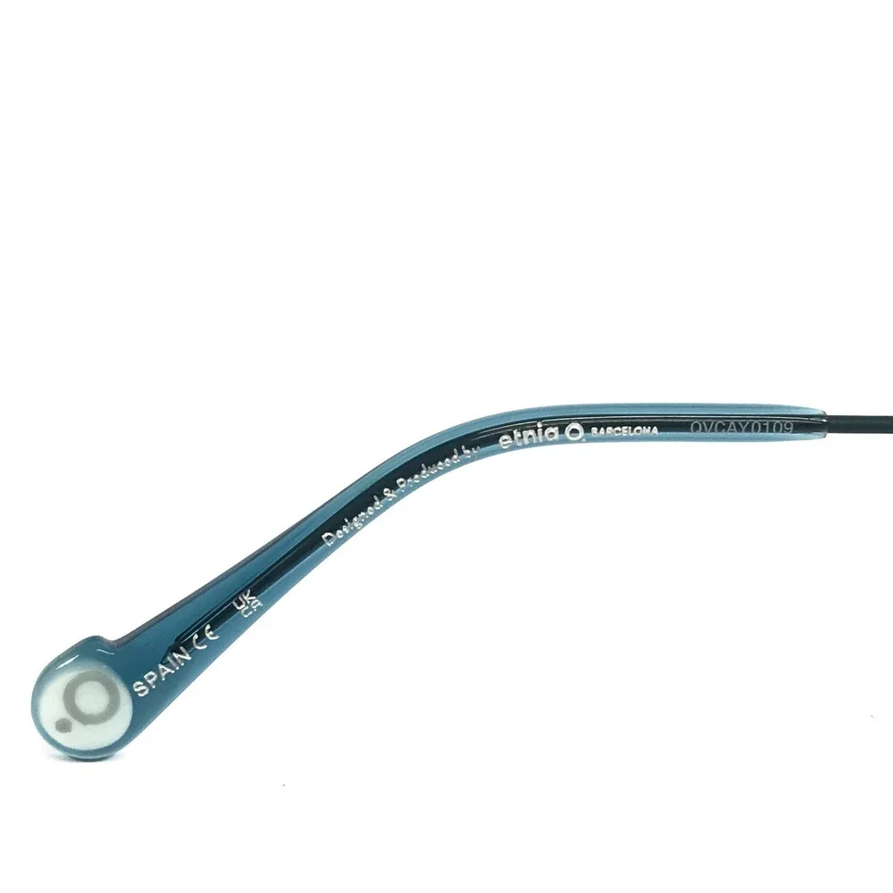 Etnia Barcelona Eyeglasses Frames STOA PT Petrol Blue Round Wire Rim 49-19-138